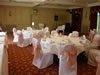 White Chair Cover Pink Taffeta Sash